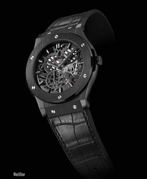 hublot ultra thinsolid dial all black|More.